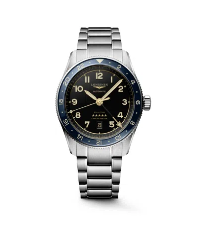 Longines Men's Spirit Zulu Time Automatic Stainless-steel Watch, 42mm In Multi