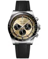 Longines Men's Swiss Automatic Chronograph Conquest Black Rubber Strap Watch 42mm In No Color