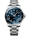 Longines Men's Swiss Automatic Hydroconquest Gmt Stainless Steel Bracelet Watch 43mm In No Color