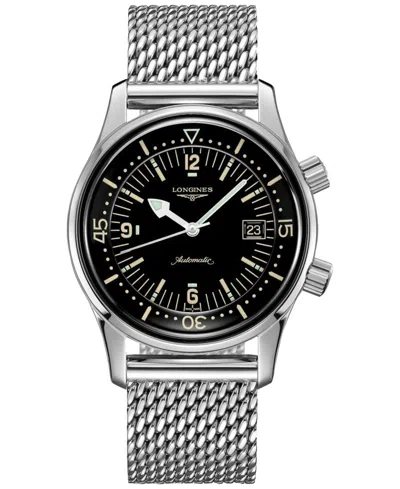 Longines Men's Swiss Automatic Legend Diver Stainless Steel Mesh Bracelet Watch 42mm In Multi