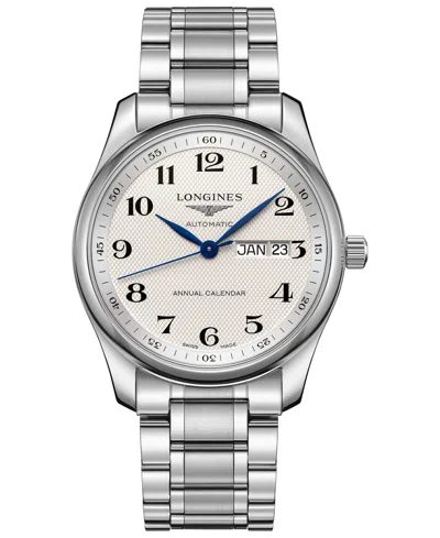 Longines Men's Swiss Automatic Master Stainless Steel Bracelet Watch 40mm In Metallic