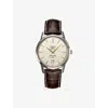 Longines Mens Cream L4.795.4.78.1 Heritage Stainless-steel And Leather Automatic Watch In Cream