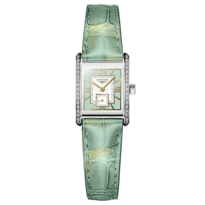 Longines Mini Dolcevita Quartz Diamond Green Dial Ladies Watch L5.200.0.05.2