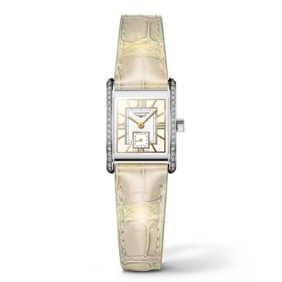 Longines Mini Dolcevita Quartz Diamond Ladies Watch L5.200.0.79.2 In Beige / Gold Tone / Ivory