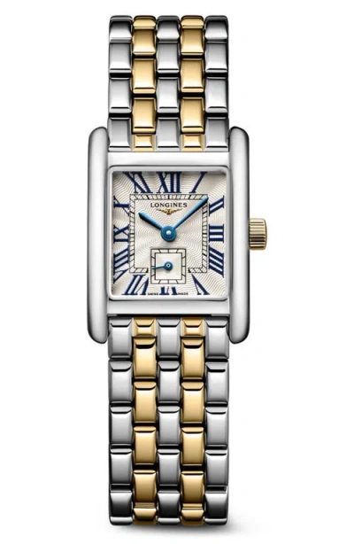 Longines Mini Dolcevita Two-tone Bracelet Watch, 29mm X 21.5mm In Metallic