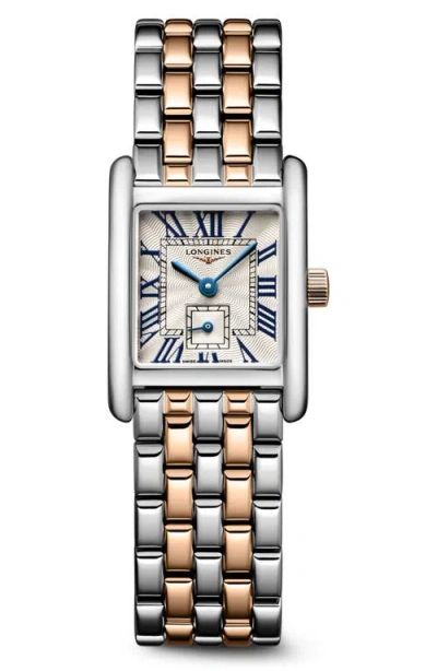 Longines Mini Dolcevita Two-tone Bracelet Watch, 29mm X 21.5mm In Metallic