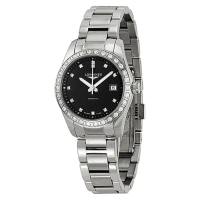 Longines Conquest Classic Diamond Black Dial Ladies Watch L2.285.0.57.6 In Black / Skeleton