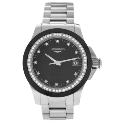 Longines Conquest Quartz Diamond Black Dial Ladies Watch L3.281.0.57.6
