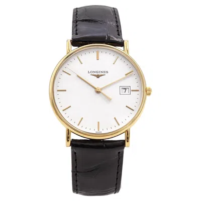 Pre-owned Longines Presence 18k Yellow Gold Date Quartz Men's Watch Ref. L4.743.6