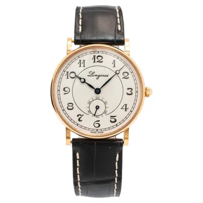 Pre-owned Longines Présence Heritage 34mm L4.767.8 White Dial 18k Yellow Gold Watch