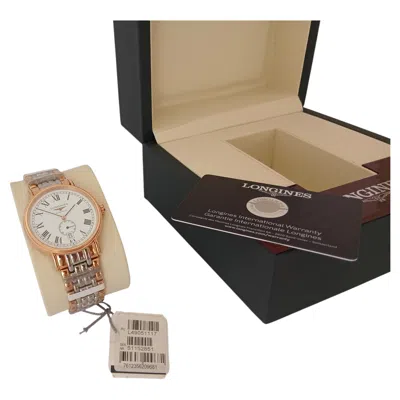 Pre-owned Longines Presense Automatic L4.905.1.11.7 Two-tone Steel And Rose Gold Pvd Watch In Red