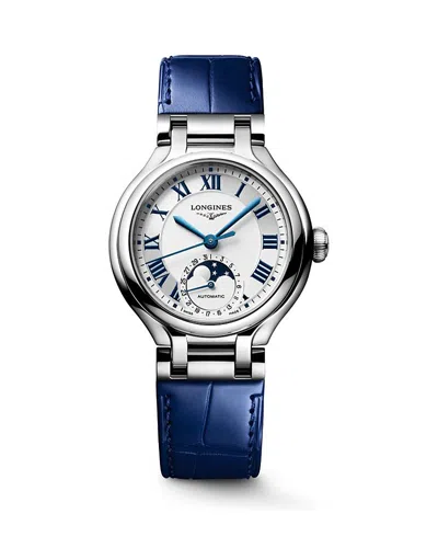 Longines Primaluna Moonphase Watch, 34mm In Blue
