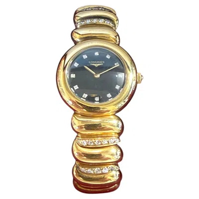 Pre-owned Longines Rare 1970s  18kt Yellow Gold And Diamonds Ladies' Watch
