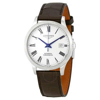 Longines Record Automatic White Dial Men's Watch L28204112 In Black