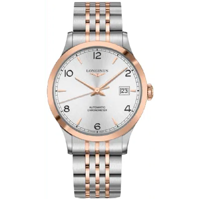 Longines Record Chronometer Automatic Silver Dial 18k Rose Gold Plated Steel Men's Watch L2.821.5.76.7