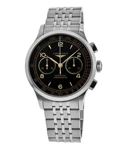 Pre-owned Longines Record Chronometer Black Dial Steel Men's Watch L2.921.4.56.6