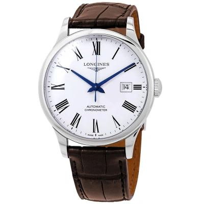 Longines Record Collection Automatic White Dial Men's Watch L2.821.4.11.2 In Brown