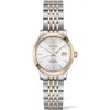 Longines Record Silver Dial Stainless Steel And Rose Gold Women's Watch L2.321.5.72.7 In Silver