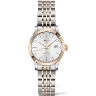 Longines Record Silver Dial Stainless Steel And Rose Gold Women's Watch L2.321.5.72.7