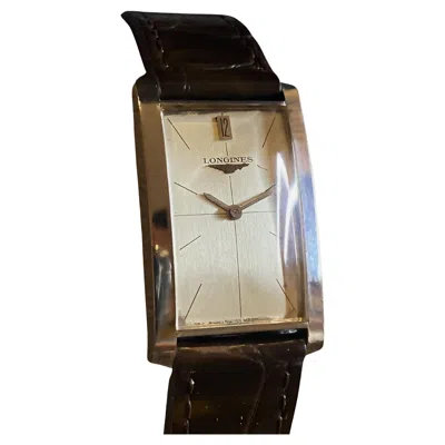 Pre-owned Longines Ref 7348-5 Cal. 428 Rectangular S/steel Case Crosshair Dial C1968 Watch In Multi