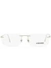 Longines Rimless Square-frame Glasses In Silber