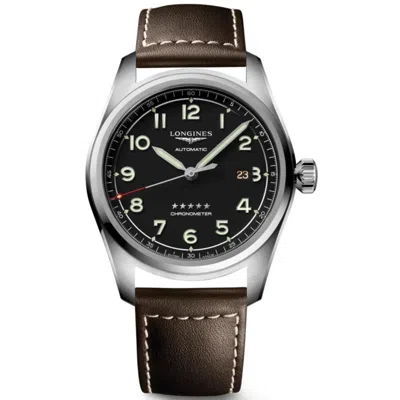 LONGINES SPIRIT AUTOMATIC BLACK DIAL LEATHER STRAP MEN'S WATCH L3.811.4.53.0