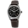 Longines Spirit Automatic Black Dial Leather Strap Unisex Watch L3.410.4.53.0 In Black