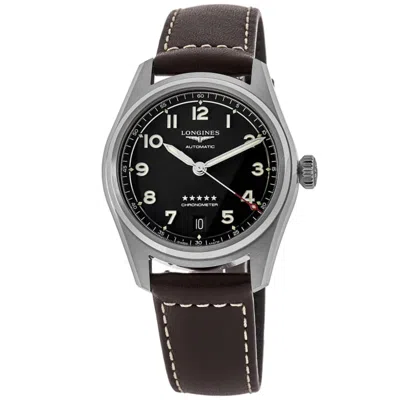 Longines Spirit Automatic Black Dial Leather Strap Unisex Watch L3.410.4.53.0