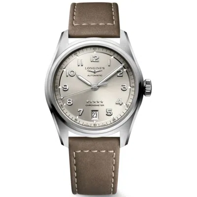 Longines Spirit Automatic Champagne Dial Leather Strap Men's Watch L3.410.4.63.2 In White