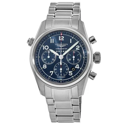Longines Spirit Chronograph Automatic Blue Dial Stainless Steel Men's Watch L3.820.4.93.6 In Silver