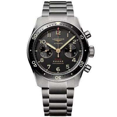 Pre-owned Longines Spirit Flyback 42mm Grey Dial Titanium Men's Watch L3.821.1.53.6