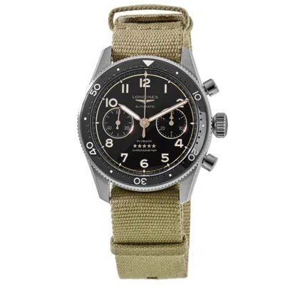 Longines Spirit Flyback Chronograph Black Dial Fabric Strap Men's Watch L3.821.4.53.9
