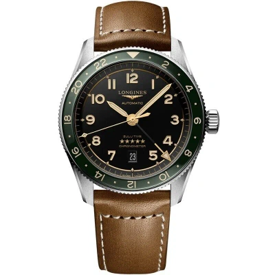 Pre-owned Longines Spirit Zulu Time 39mm Black Dial Gmt Men's Watch L38024632