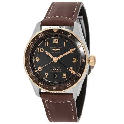 Longines Spirit Zulu Time Automatic Anthracite Dial Men's Watch L3.812.5.53.2 In Anthracite / Brown / Gold / Gold Tone / Yellow