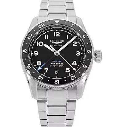 Pre-owned Longines Spirit Zulu Time Automatic Black Dial Ceramic Men's Watch L3.802.4.53.6