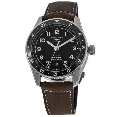 Longines Spirit Zulu Time Black Dial Leather Strap Men's Watch L3.812.4.53.2