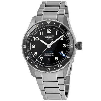 Longines Spirit Zulu Time Black Dial Steel Men's Watch