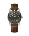Longines Men's Swiss Automatic Spirit Zulu Time Brown Leather Strap Watch 42mm In Black