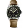 Longines Spirit Zulu Time Grey Dial Leather Strap Men's Watch L3.802.4.63.2 In Grey