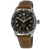 Longines Spirit Zulu Time Grey Dial Leather Strap Men's Watch L3.812.4.63.2 In Brown