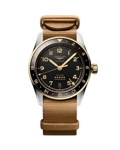 Longines Spirit Zulu Time Watch, 39mm In Black/brown