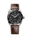 Longines Spirit Zulu Time Watch, 39mm In Black/brown