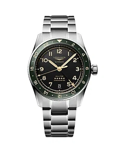 Longines Spirit Zulu Time Watch, 39mm In Black/silver
