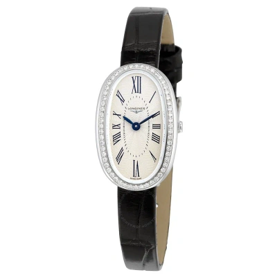 Longines Symphonette Quartz Diamond Silver Dial Ladies Watch L2.305.0.71.0 In Black