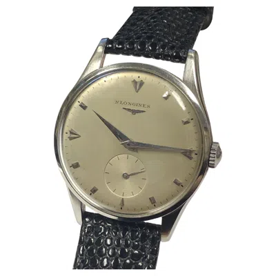 Pre-owned Longines Vintage Large Stainless Steel Mechanical Wrist Watch In Multi