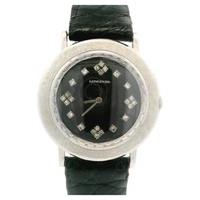 Pre-owned Longines Vintage  14k White Gold Diamond Dial Mechanical 17j Watch Ref. 494m893