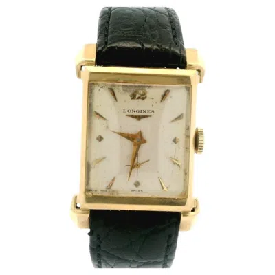 Pre-owned Longines Vintage  14k Yellow Gold 22mm Mechanical Rectangular Fancy Lug Watch