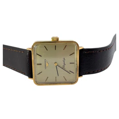 Pre-owned Longines Vintage  Square Flagship Watch In 18ct Yellow Gold
