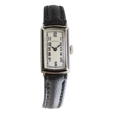 Pre-owned Longines White Gold Filled Art Deco Ladies Watch From 1928 W/ Stern Freres Dial