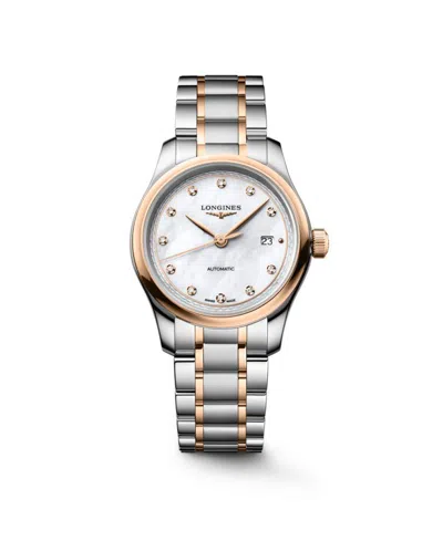 Longines Women's Master Collection 18k Rose Gold And Silver Stainless Steel Strap Watch 30mm